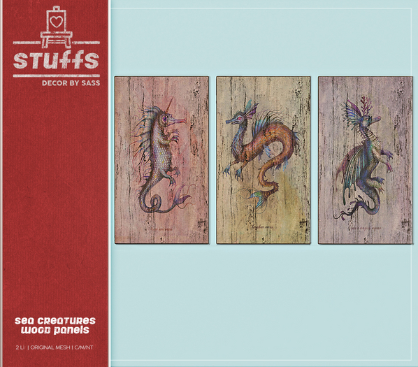 ♥ stuffs [sea creatures wood panels] ♥
