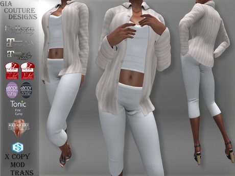 Second Life Marketplace - "GCD" Eloise Open Shirts Nude