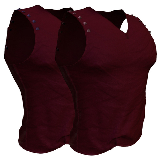 ANTROPOS Avalonis Studded Sleeveless Tee Red