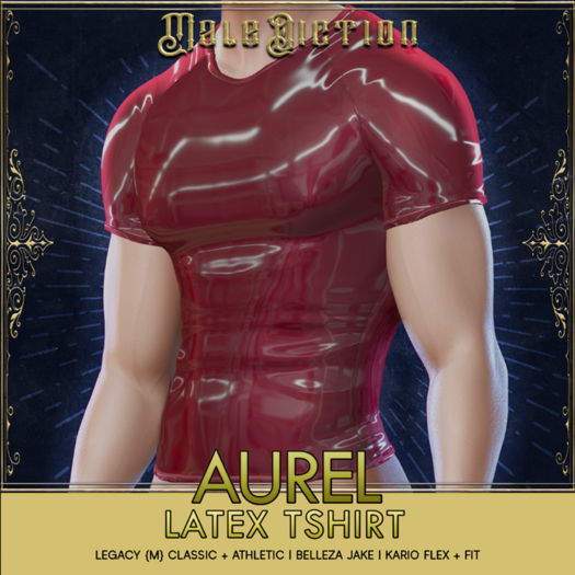 .Malediction. Aurel Latex TShirt {Burgundy}