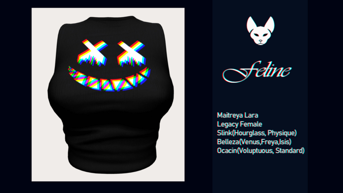 Feline - Sleveless Crop Top - Smile