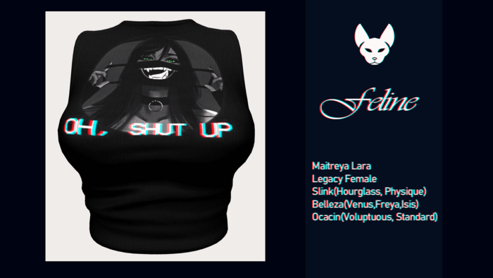 Feline - Sleveless Crop Top - Oh, shut up
