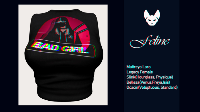 Feline - Sleveless Crop Top - Bad Girl