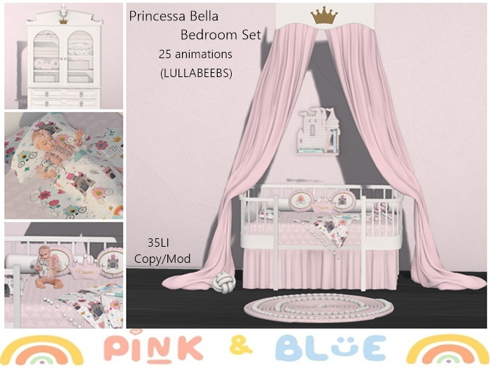 Princess Bella Bedroom Set(LullaBeebs){Pink&Blue}