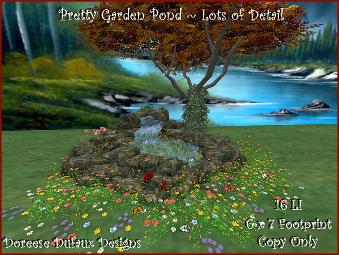 BEAUTIFUL GARDEN POND SCENE LOTS OF DETAIL