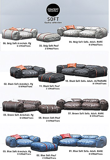 Concept} *07.Brown Soft Sofa. Adult. RARE