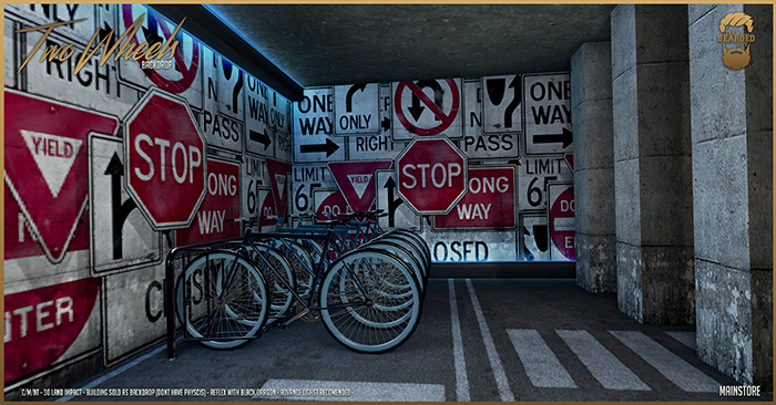 Two Wheels Backdrop - The Bearded Guy