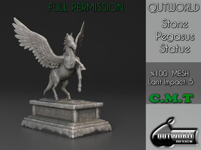 .::QUTWORLD Stone Pegasus Statue::.FP 