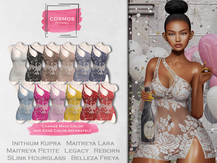 [COSMOS] Amanda Bodycon Flower Lace / 12 Colors Fatpack Demo