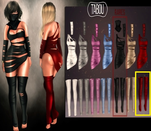 TABOU. High socks (maitreya)- red