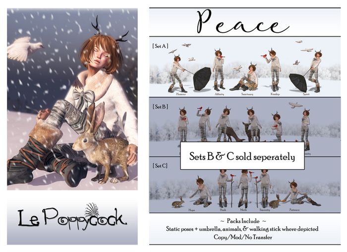 Le Poppycock *Peace* Set A