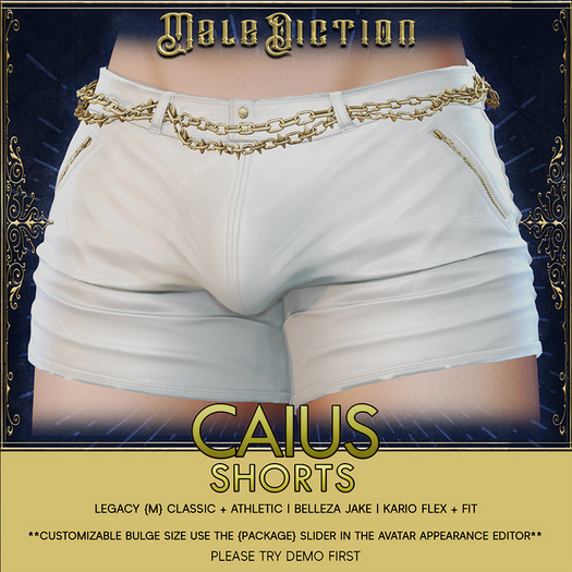 .Malediction. Caius Shorts {Latex White}