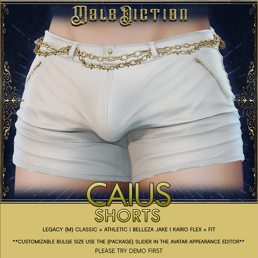 .Malediction. Caius Shorts {Cotton White}