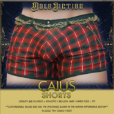 .Malediction. Caius Shorts {Plaid Red}