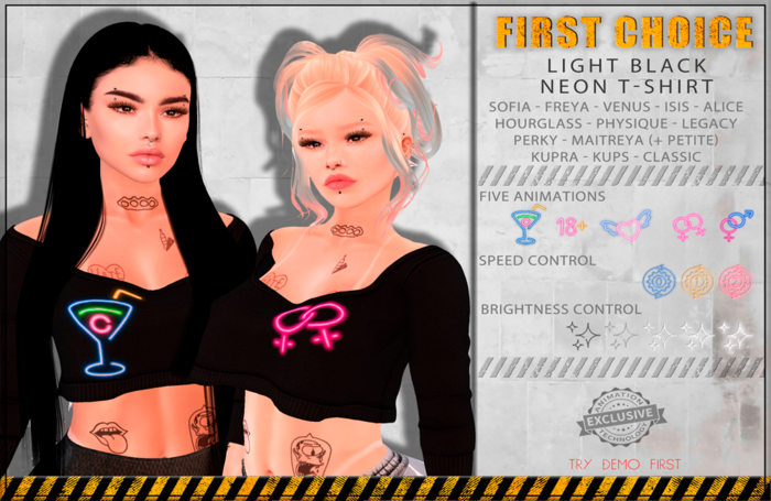 :: [First Choice] Light Black Neon T-Shirt ::