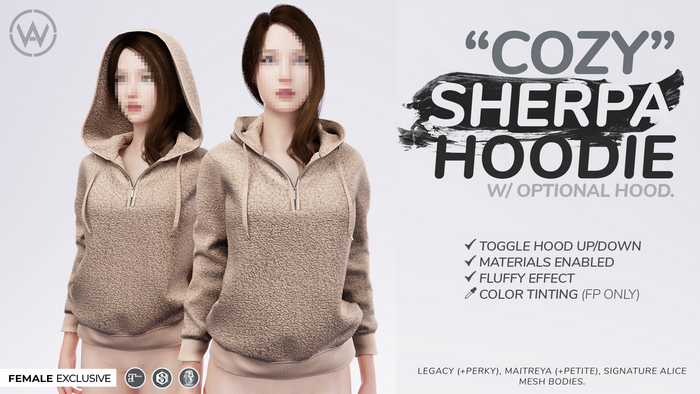 WAZ - Women's Sherpa Hoodie (Cream)