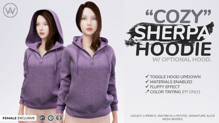 WAZ - Women's Sherpa Hoodie (Lavender)