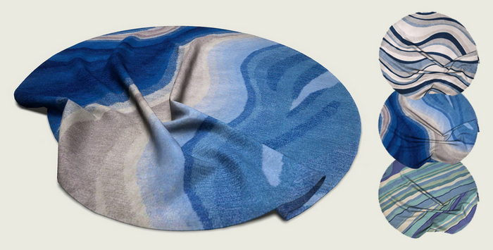 ValArt round modern carpet "Element of water"