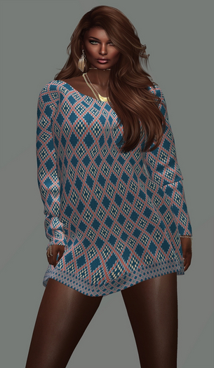 Navy Diamond Knit Dress MAITREYA