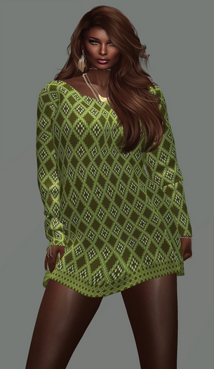 Moss Diamond Knit Dress MAITREYA