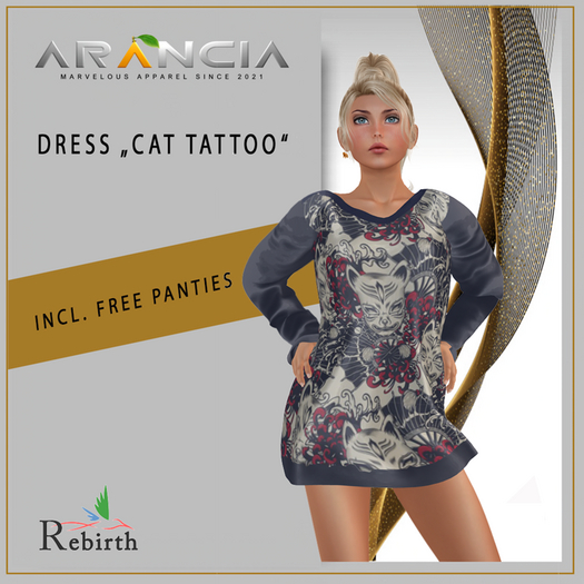 DRESS CAT TATTOO - REBIRTH