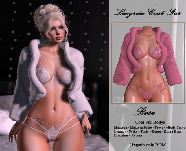 [LS] LINGERIE COAT FUR ROSE