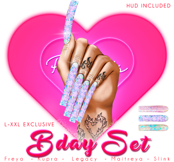 !! Pinky's Nails !! Bday Set ' Square