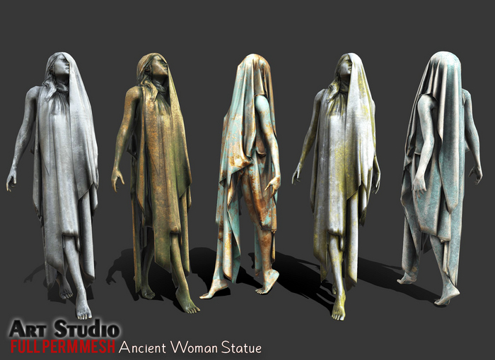 Second Life Marketplace Art Studio.FULL PERM \\ Ancient Woman Statue