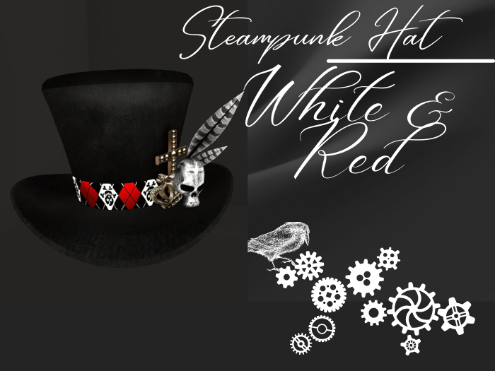 [ARYA] Steampunk Hat - White & Red