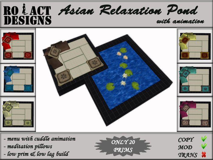 ..::RO!ACT::..DESIGNS Asian Relaxation Pond Brown With Animation