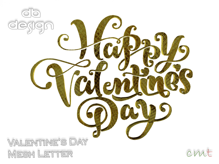 ::db:: Happy Valentine's Day Letters Decor Gold