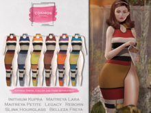 [COSMOS] Valerie Sheath Dress Stripes / 6 Colors Fatpack Demo