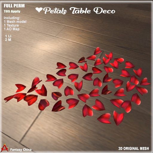 Full Perm Petals Table Deco