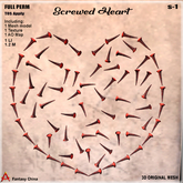 FC- FULL PERM Mesh Screwed Heart , HEART SHAPE , HEART MADE FROM SCREWES , VALENTINE ,