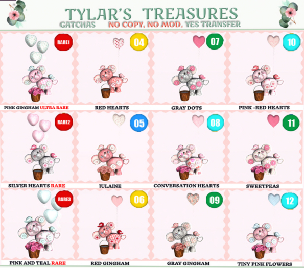 02  TYLAR'S TRUNKS OF LOVE GATCHA SILVER HEARTS RARE
