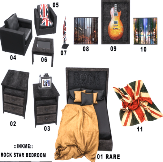 01 ::InkMe:: Rock star Bedroom RARE