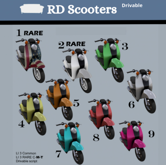 02 RD Scooter White RARE
