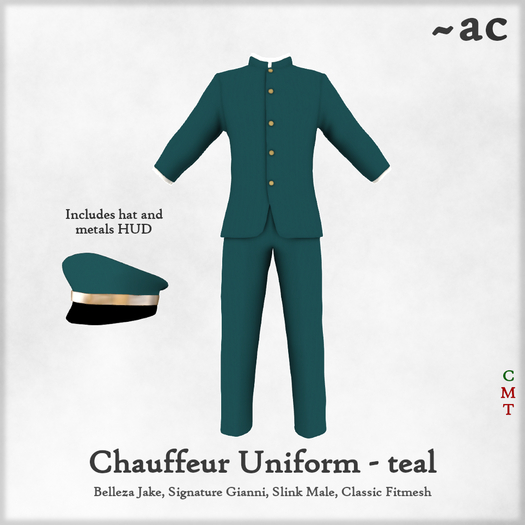 ~AC Chauffeur Uniform - teal