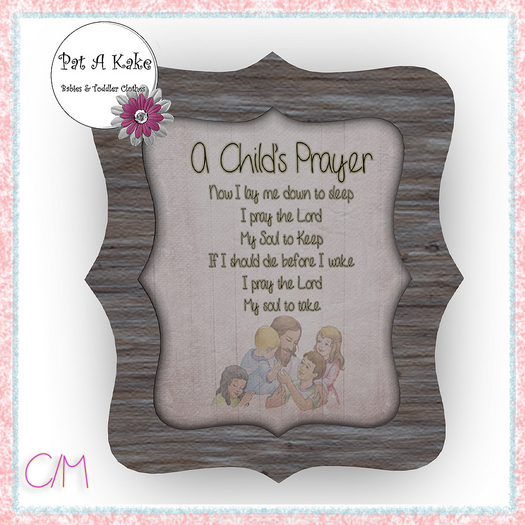 Pat A Kake Child's' Prayer