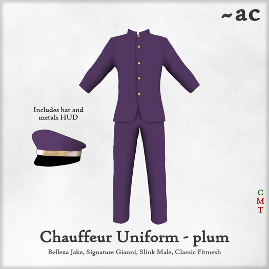 ~AC Chauffeur Uniform - plum