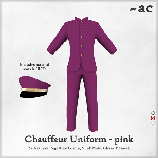 ~AC Chauffeur Uniform - pink