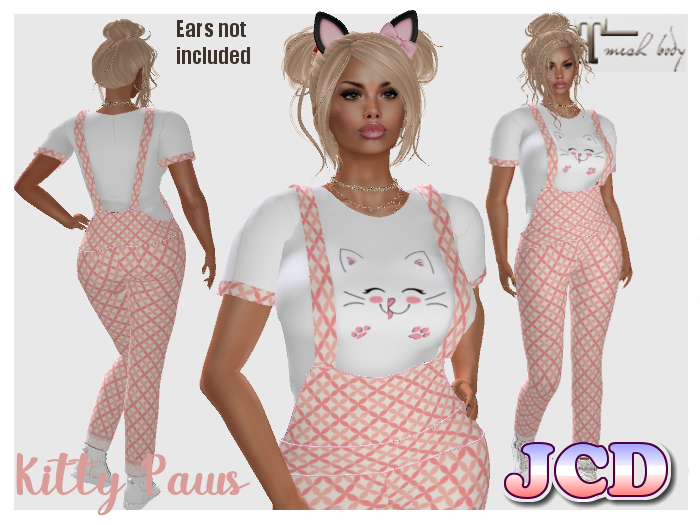 JCD kitty paws dungarees 