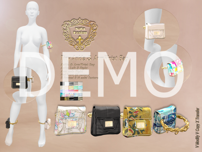 DEMO - Nala Design - Tiny Ankle & Arms Wrist Bag Mesh