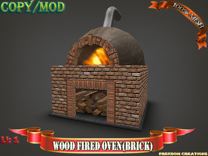 Wood fired oven(brick)-Freedom creations