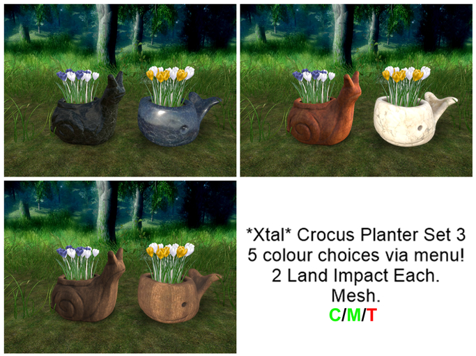 *Xtal* Crocus Planter Set 3