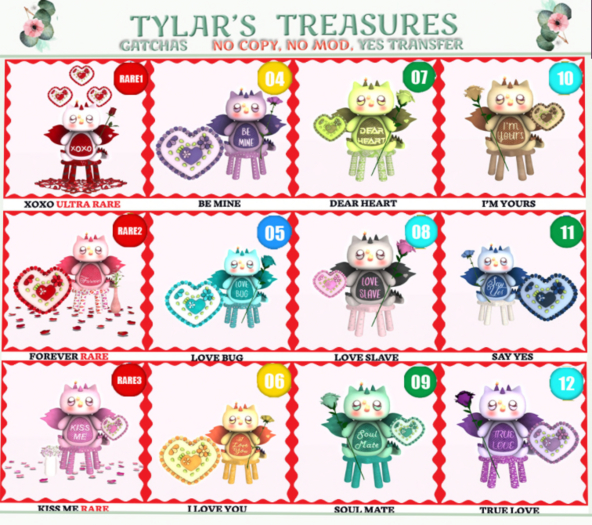 01  TYLAR'S DRAGON LOVE GATCHA  XOXO RARE