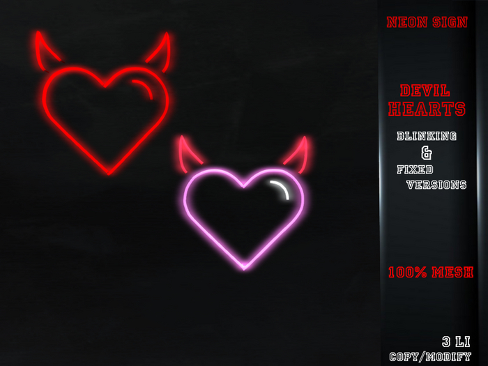 .. Indicax420 .. DevilHeart Neon Sign - add/res