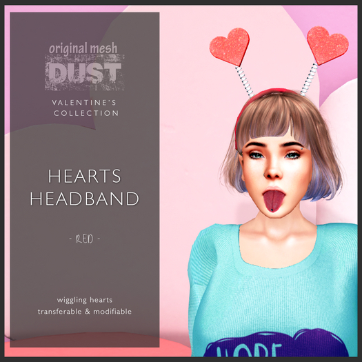 DUST: hearts headband red