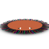 Round Fringe POSING Rug (Orange) BOXED