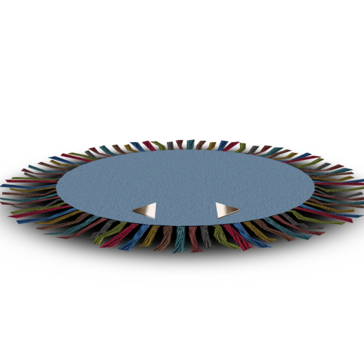 Round Fringe POSING Rug (Blue) BOXED
